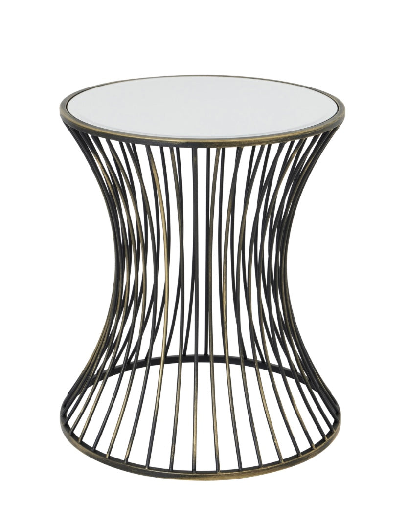 Concaved Mirrored Side Table