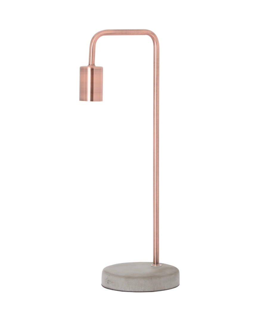 Copper Industrial Lamp With Stone Base