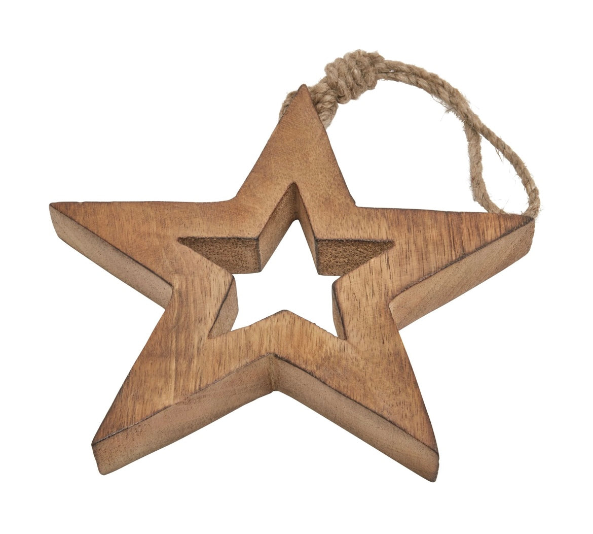 Natural Wooden Hanging Star