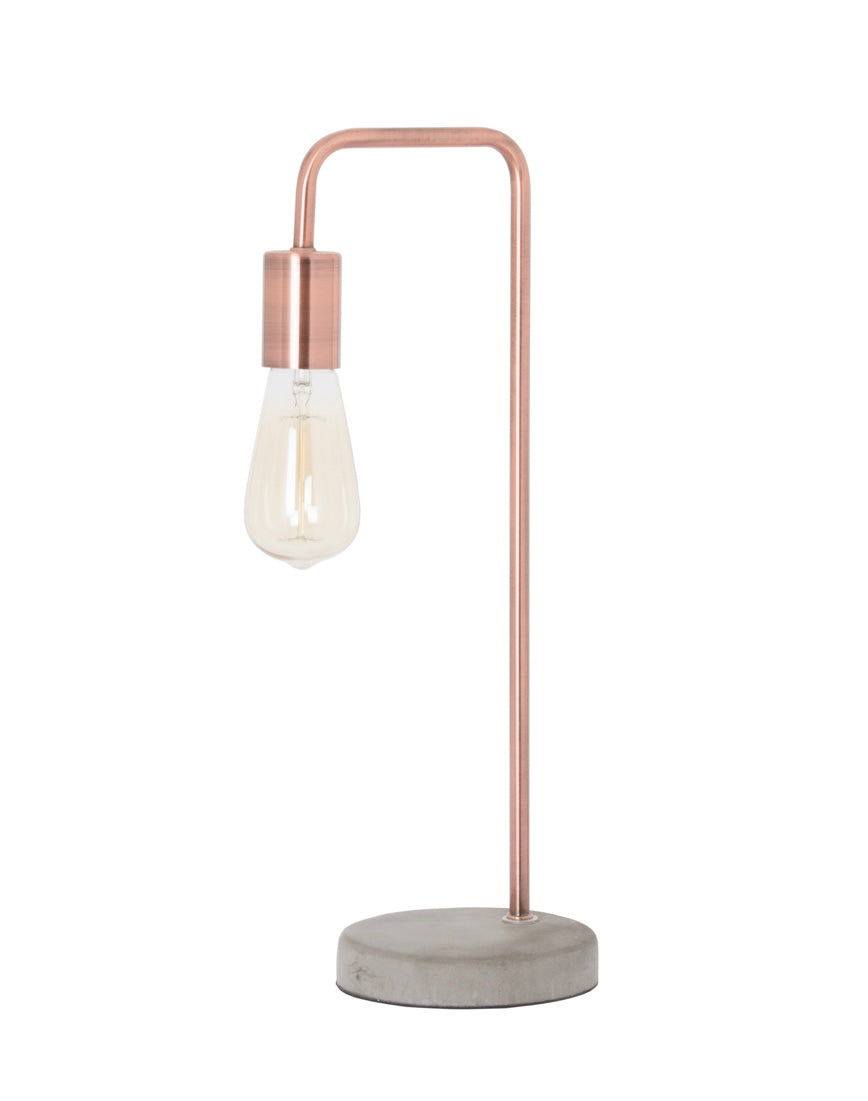Copper Industrial Lamp With Stone Base