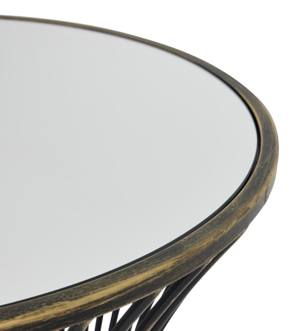 Concaved Mirrored Side Table