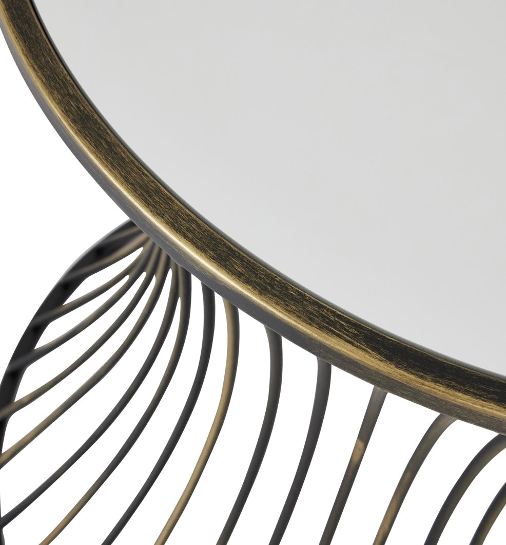 Concaved Mirrored Side Table