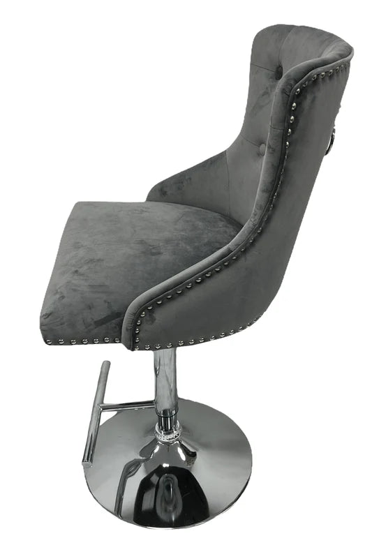 Chelsea Dark Grey Bar Stool lion head