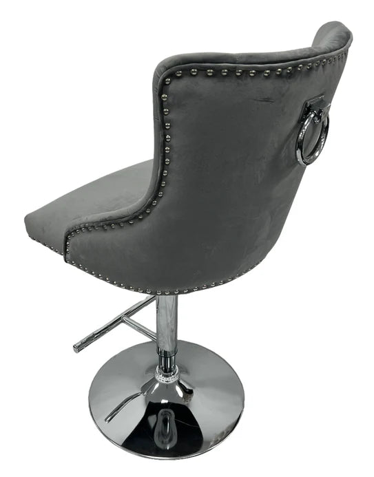 Chelsea Dark Grey Bar Stool plain kncoker