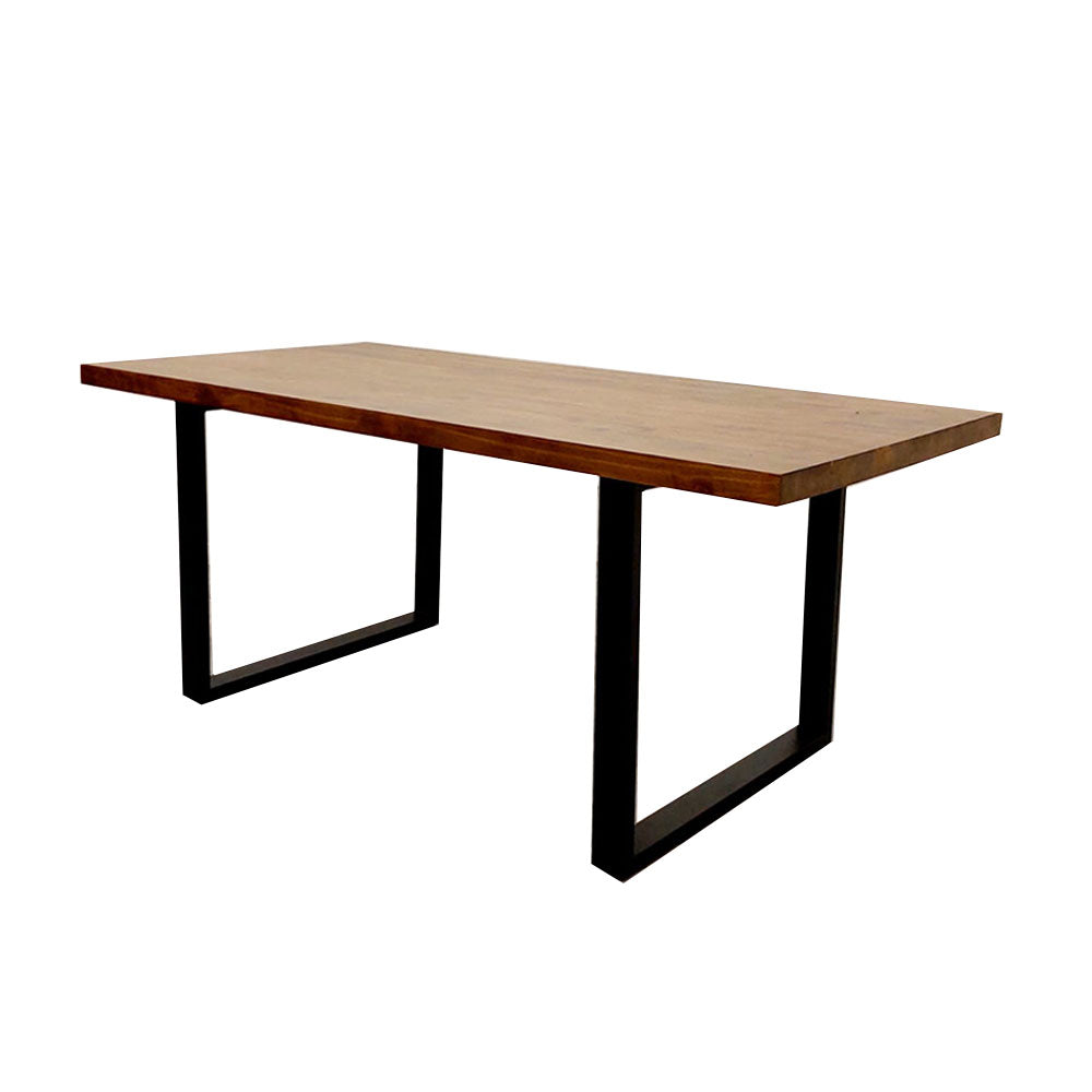 Freya 1.8 Dining Table Solid Light Pine wood with Black Metal Legs