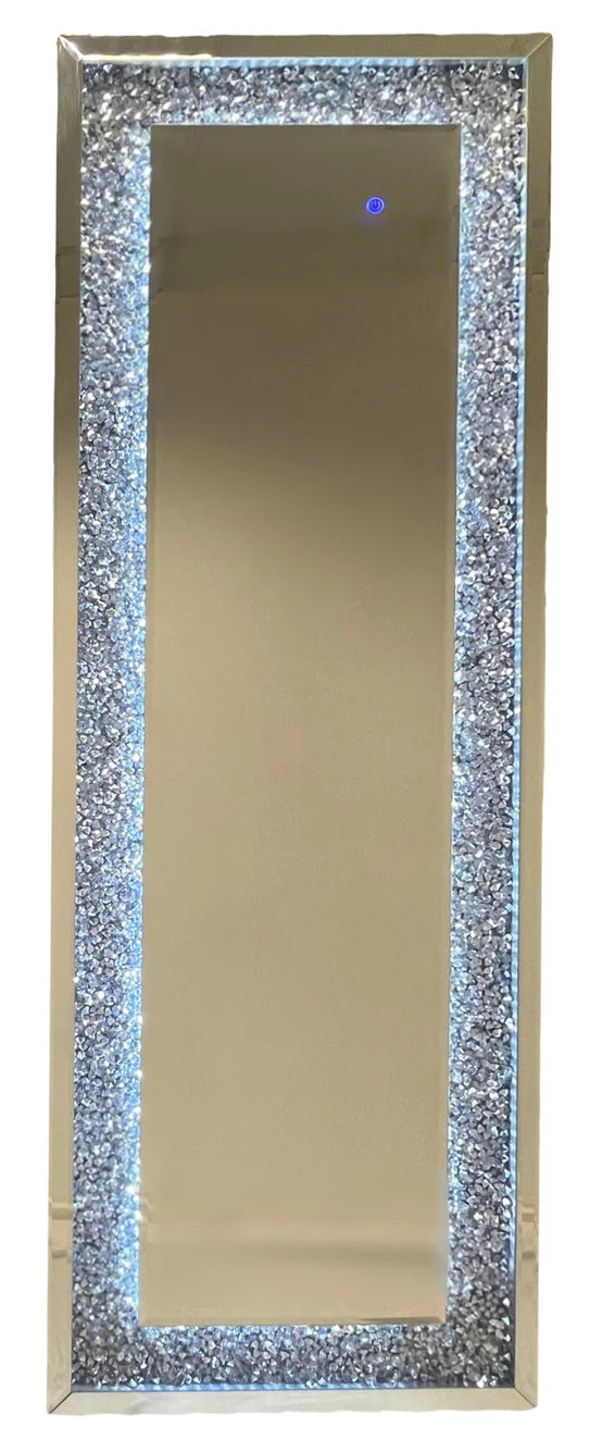 Crystal stand-up mirror with built-in LED light