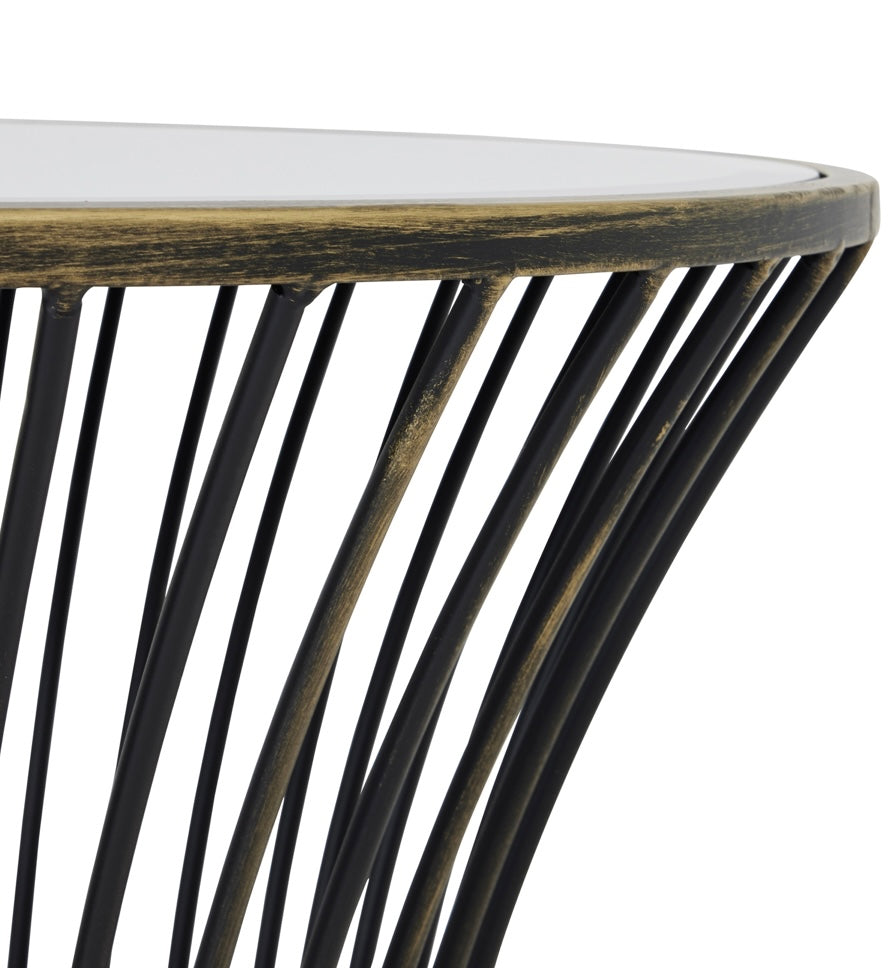 Concaved Mirrored Side Table