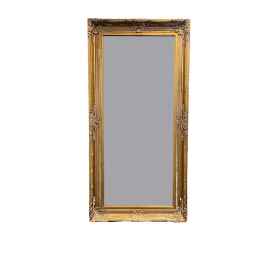 Wooden Frame Mirror/1 Size - Gold 80x160cm