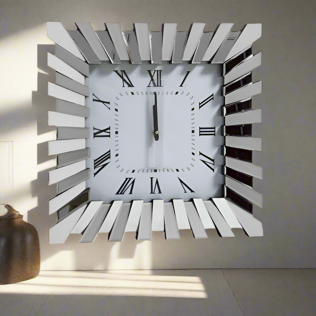 Square mirrored clock