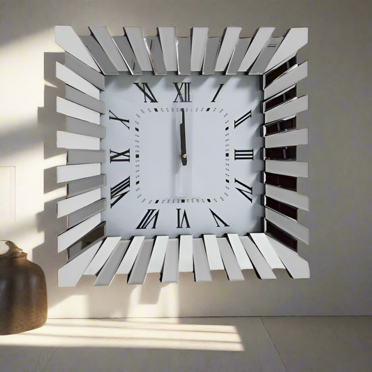 Square mirrored clock