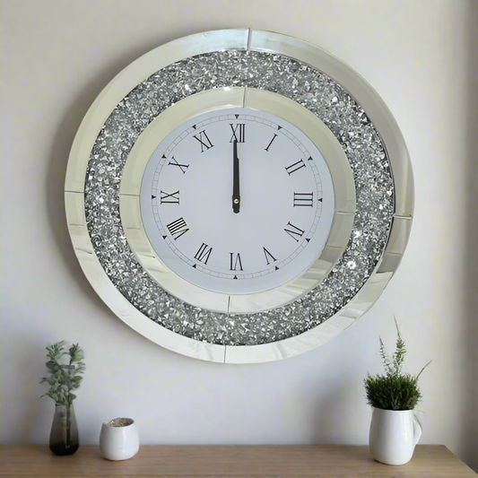 Circle crystal wall clock