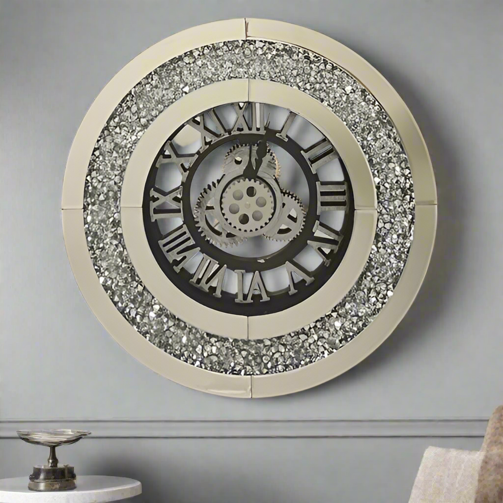 Small Modern circle crystal wall clock