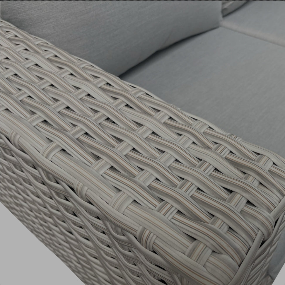 Fraya corner sofa set with rising firepit table-Grey