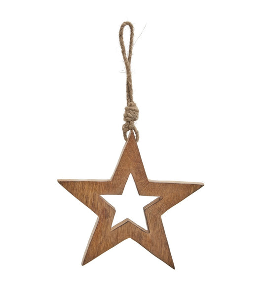 Natural Wooden Hanging Star