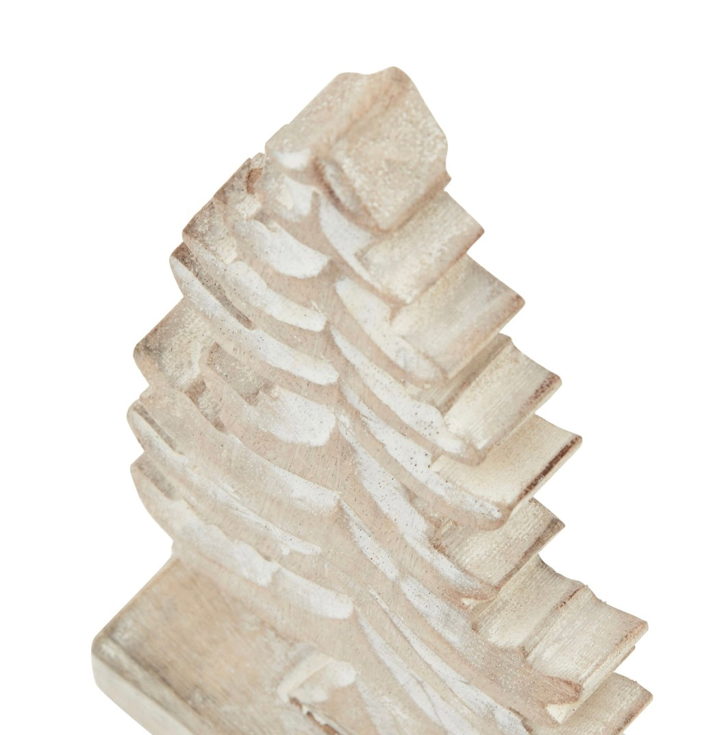 White Wash Collection Wooden Tiered Tree Decoration