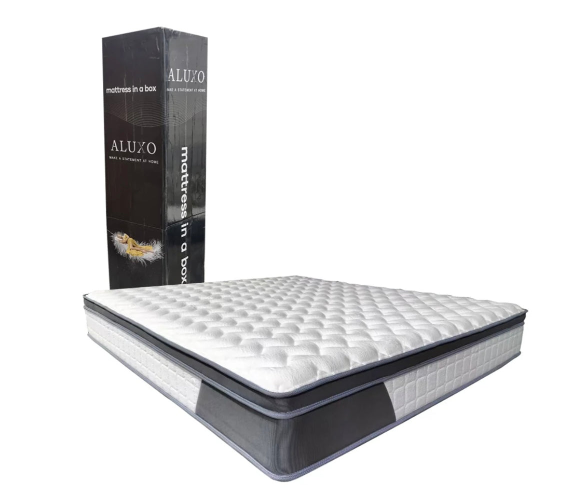 Aluxo Oasis 2000 Pocket Memory Pillow Top Mattress in a box