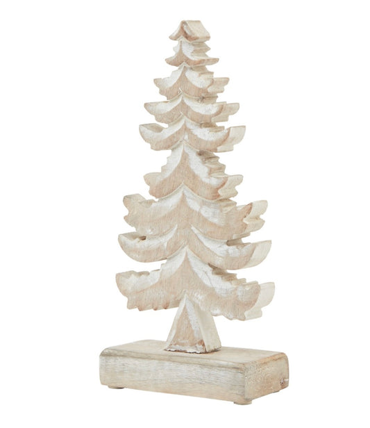 White Wash Collection Wooden Tiered Tree Decoration