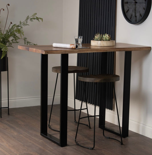 Live edge bar table with 2 stools