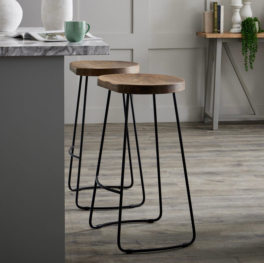 Franklin Hardwood Shaped Barstool