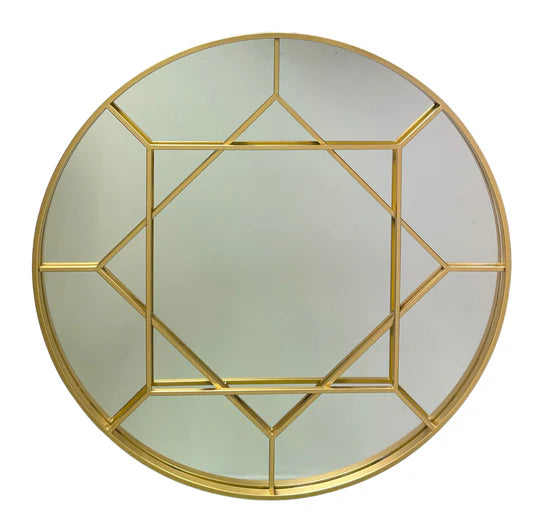 Circle gold wall mirror