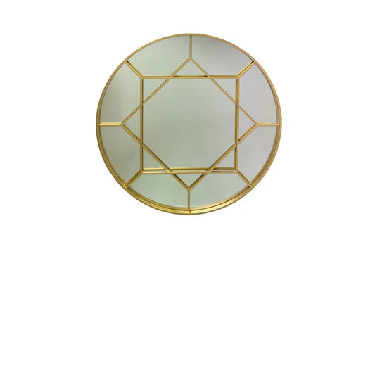 Circle gold wall mirror