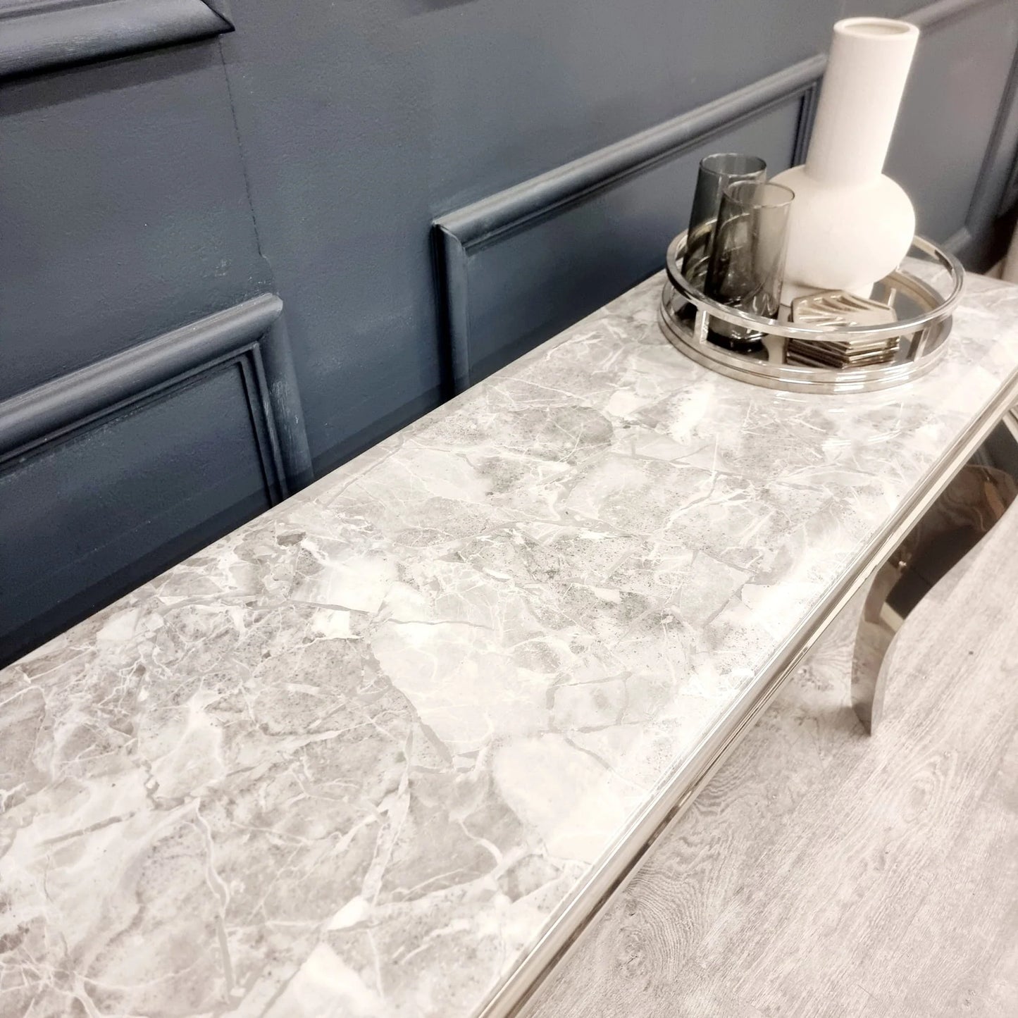 Lewis Chrome Console Table